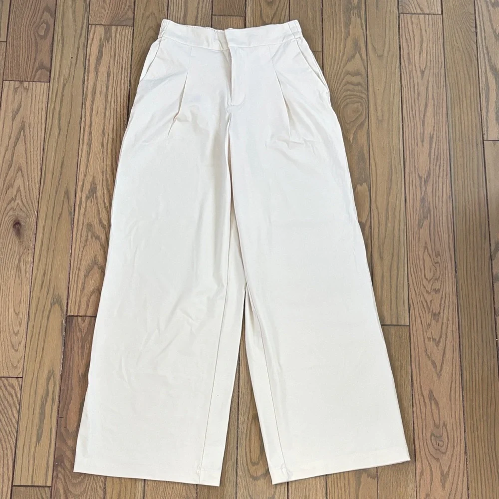 Athleta Cream Wide-Leg Pants - Picture 1 of 3